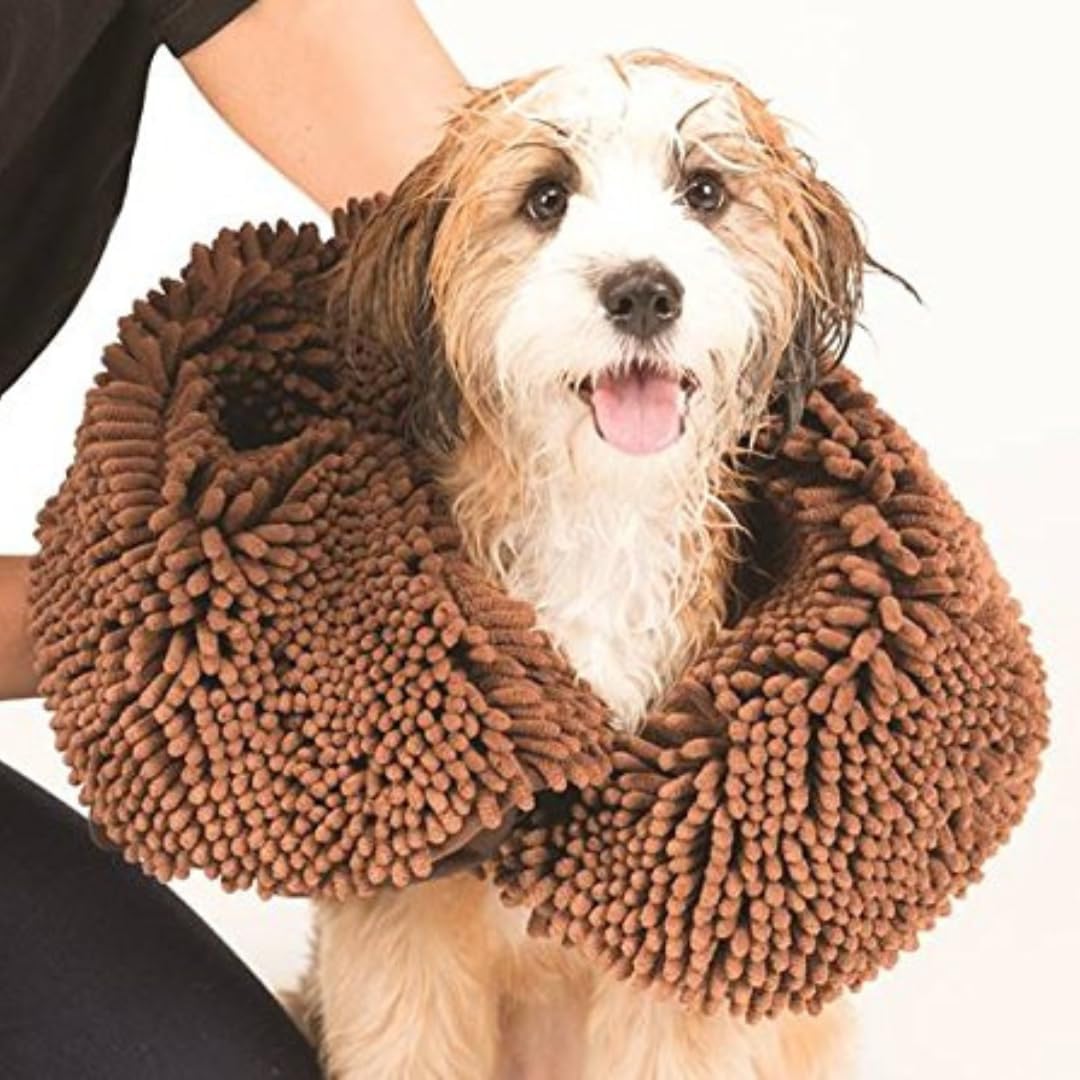 Dog Towels For Drying Dogs - Heavy Duty Soft Microfiber Bath Towel - Super Absorbent, Quick Drying, & Machine Washable - Must Have Dog & Cat Bathing Supplies | Grey 13x31