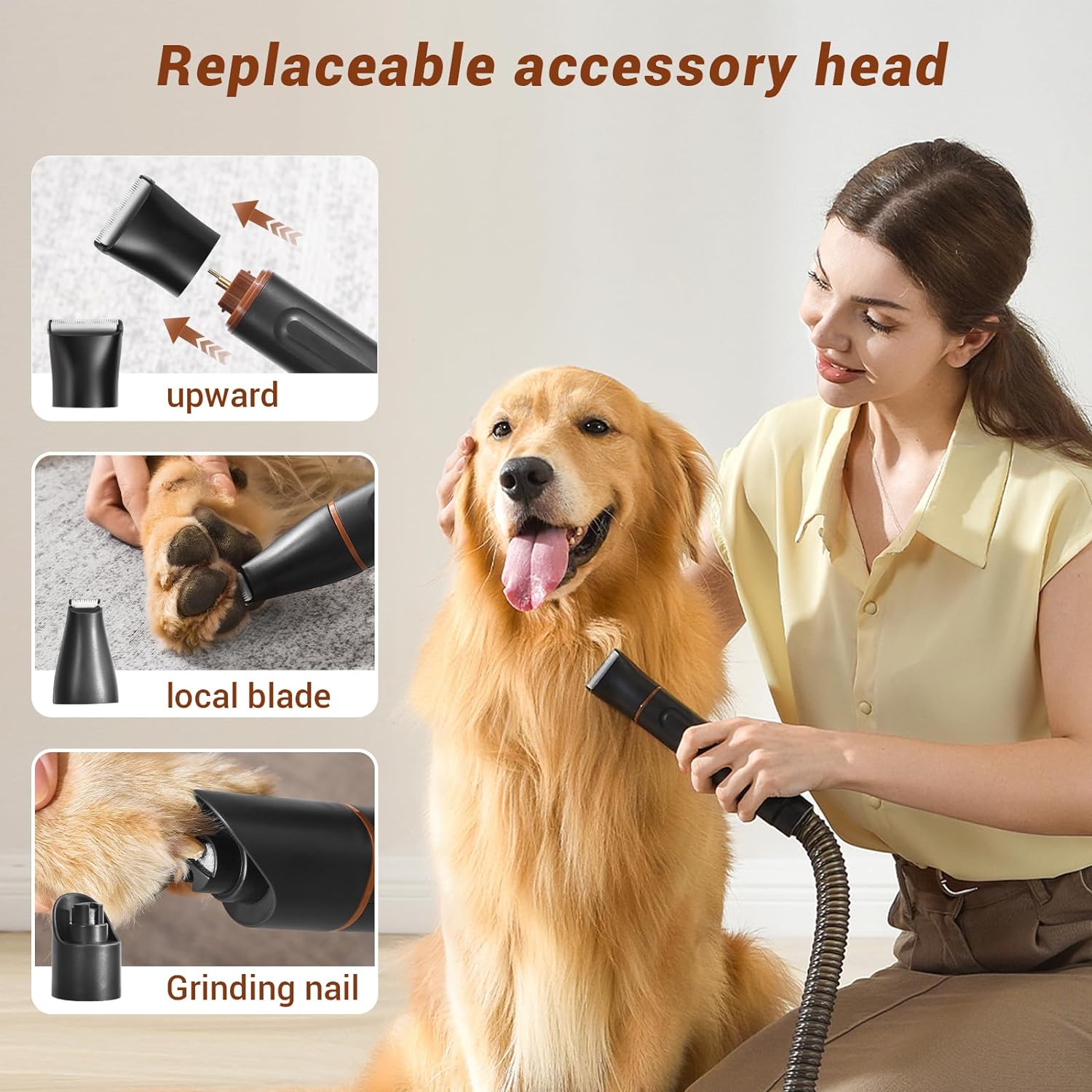 Dog Hair Vacuum & Dog Grooming Kit, Pet Grooming Vacuum with 13,000Kpa Powerful Suction for 99% Pet Hair Removal, 3.5L Capacity, 16 Grooming Tools for Dogs, Cats and Other Pet, Home Cleaning