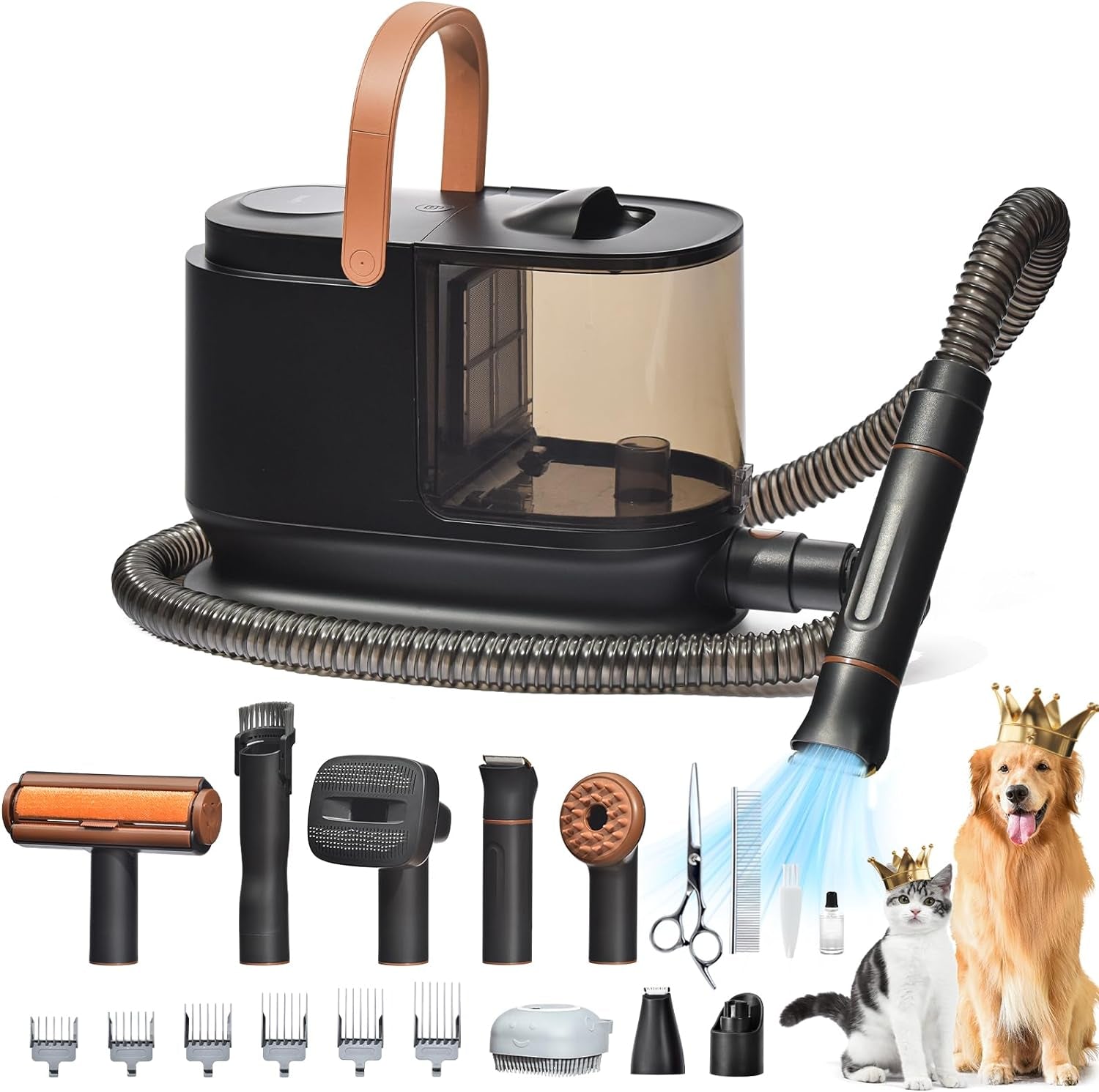 Dog Hair Vacuum & Dog Grooming Kit, Pet Grooming Vacuum with 13,000Kpa Powerful Suction for 99% Pet Hair Removal, 3.5L Capacity, 16 Grooming Tools for Dogs, Cats and Other Pet, Home Cleaning